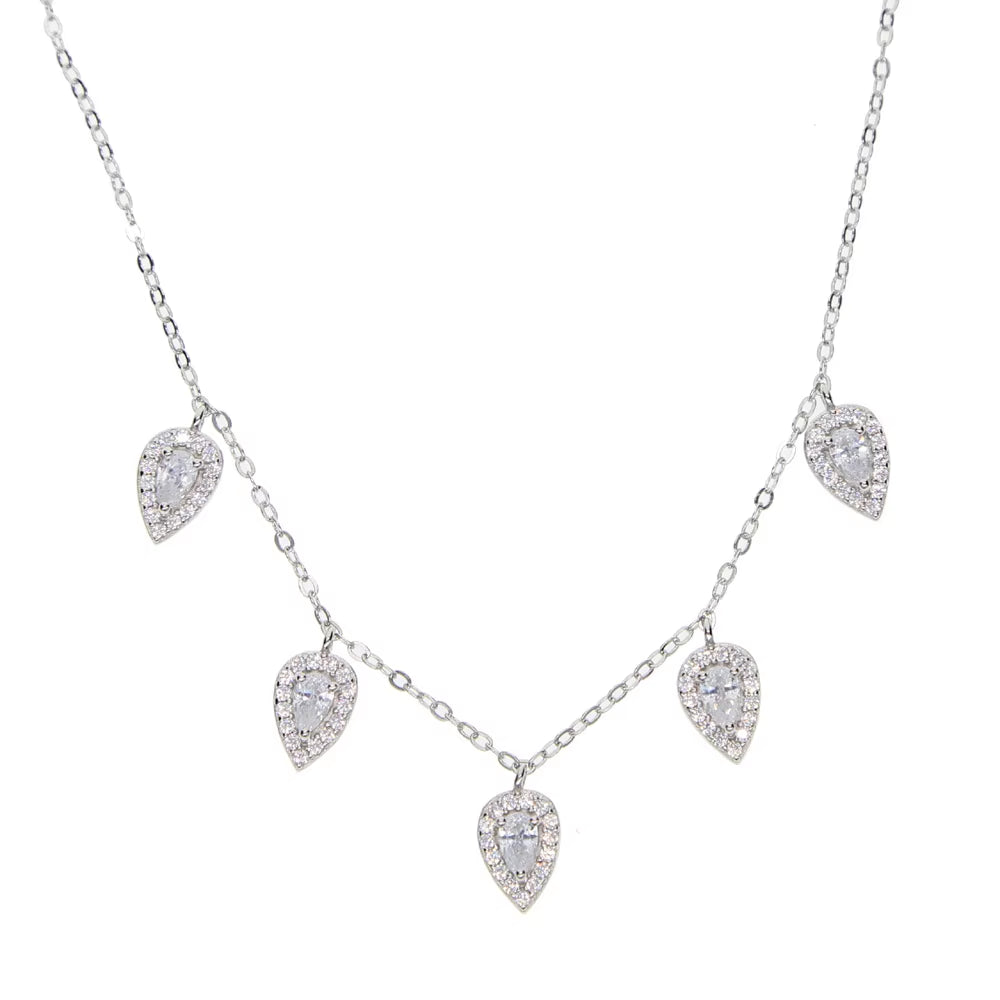 Sterling Silver Tear Drop Necklaces Choker