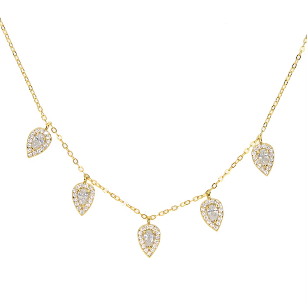 Sterling Silver Tear Drop Necklaces Choker