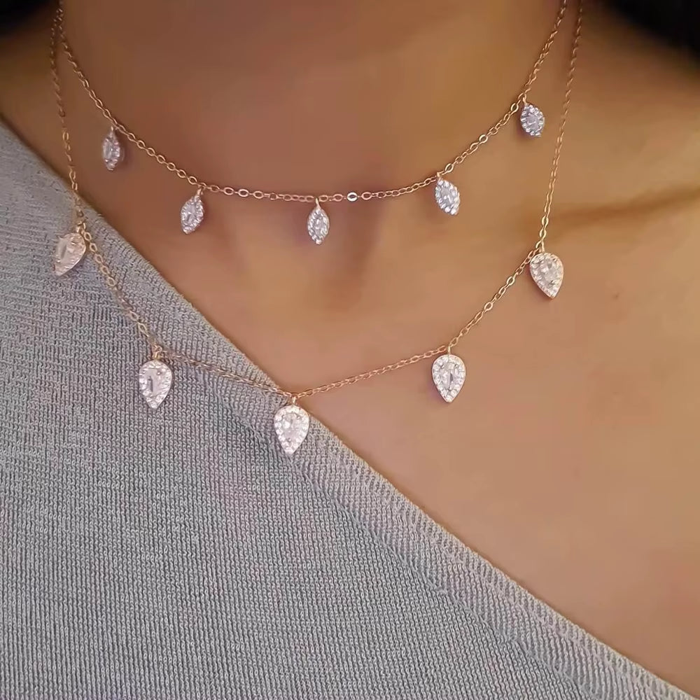 Sterling Silver Tear Drop Necklaces Choker