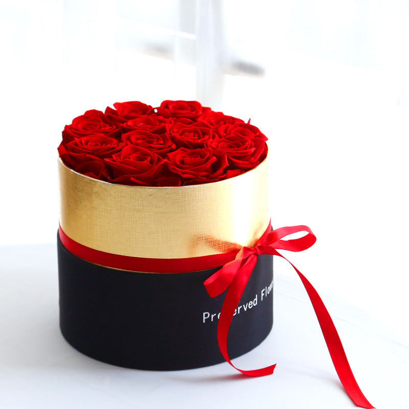 Eternal Roses in Box Preserved Real Rose Flowers with Box Set Valentines Day Gift Romantic Artificial Flowers