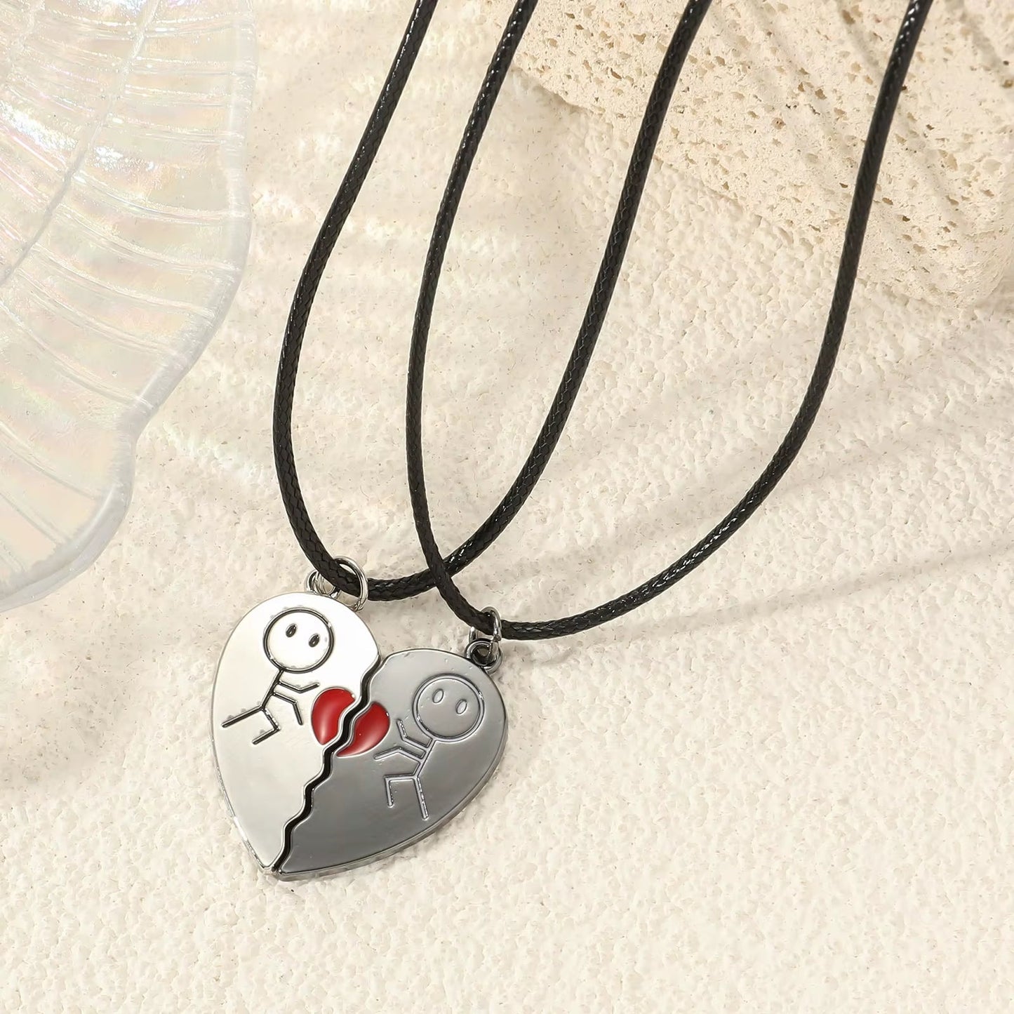 2Pcs European Sliver Plated Key Pendant Necklaces for Womens Lover Couple Jewelry Broken Heart Necklace Valentine Gift N3