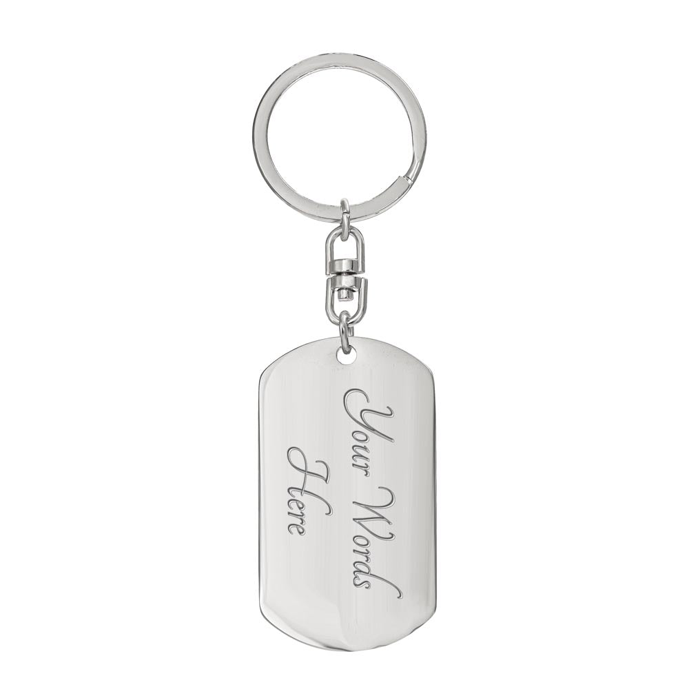 Graphic Dog Tag Keychain *