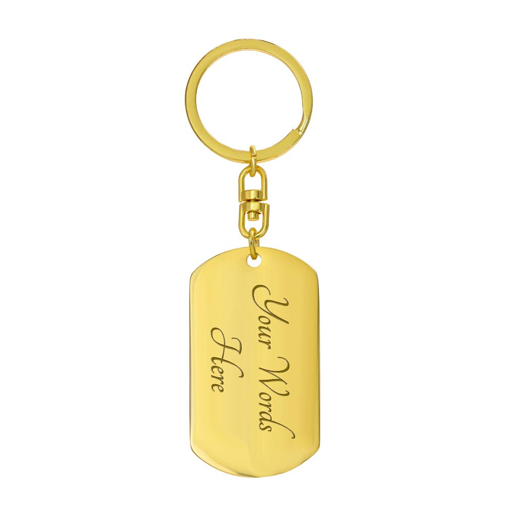 Graphic Dog Tag Keychain *