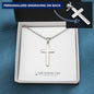 Engraved Stainless Steel Cross Necklace