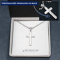 Engraved Stainless Steel Cross Necklace