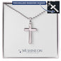 Engraved Stainless Steel Cross Necklace