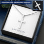 Engraved Stainless Steel Cross Necklace