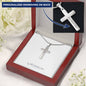 Engraved Stainless Steel Cross Necklace