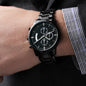 Non-Message Card Black Chronograph Watch with Buyer Upload *