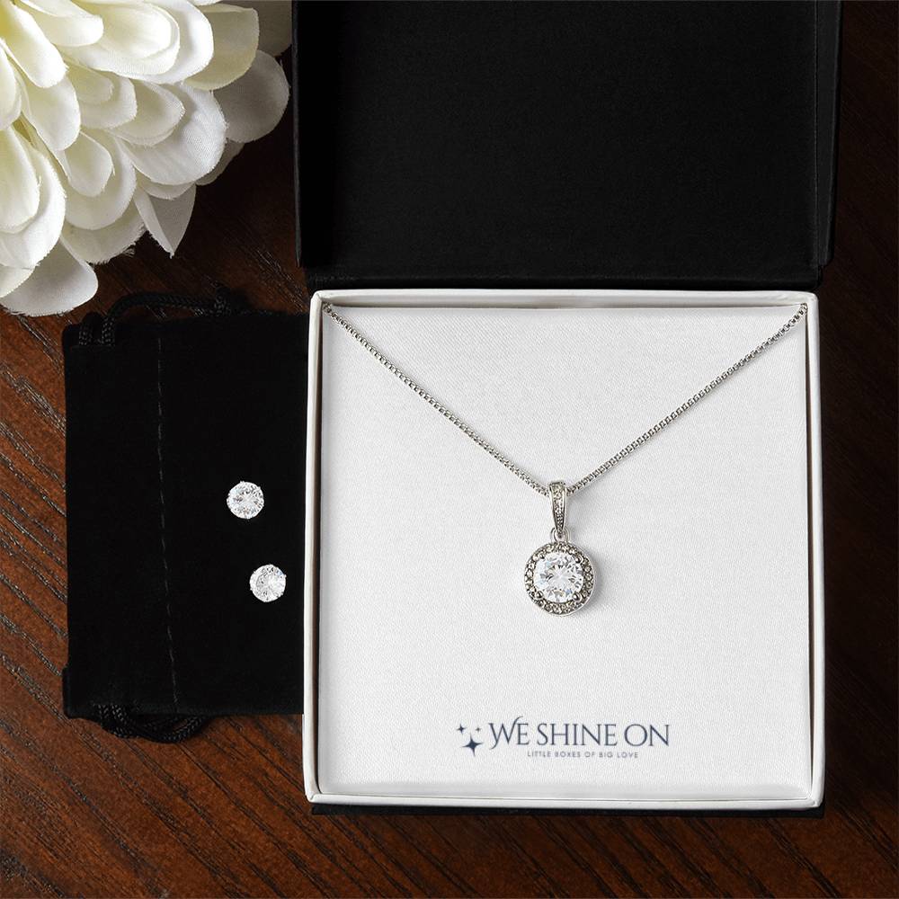 Eternal Hope Necklace & Cubic Zirconia Earring Set *