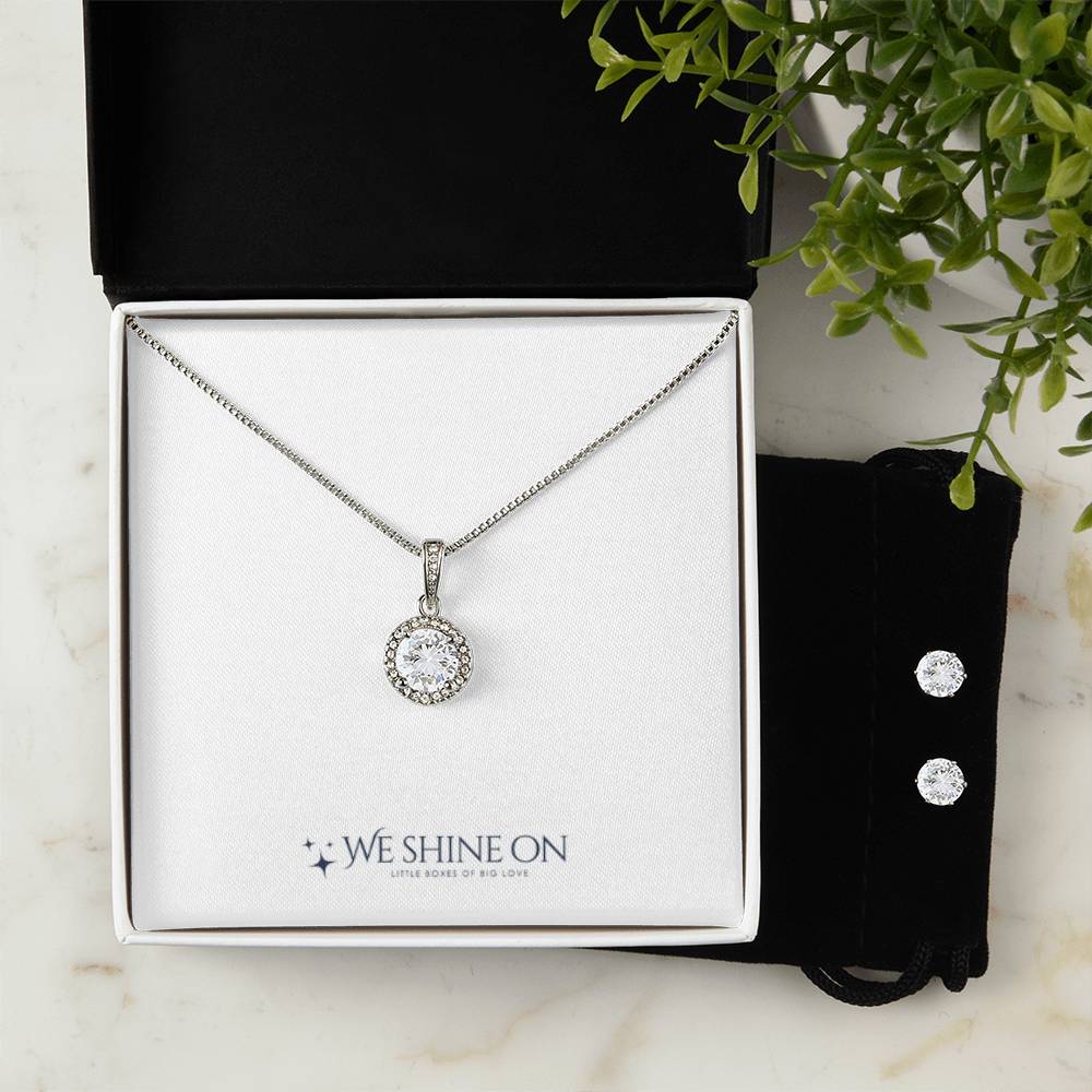 Eternal Hope Necklace & Cubic Zirconia Earring Set *