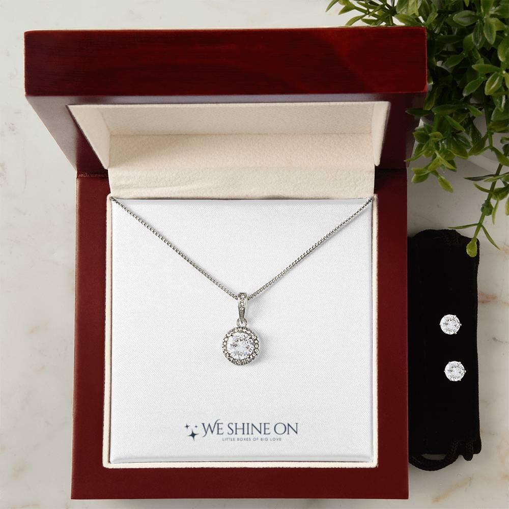 Eternal Hope Necklace & Cubic Zirconia Earring Set *