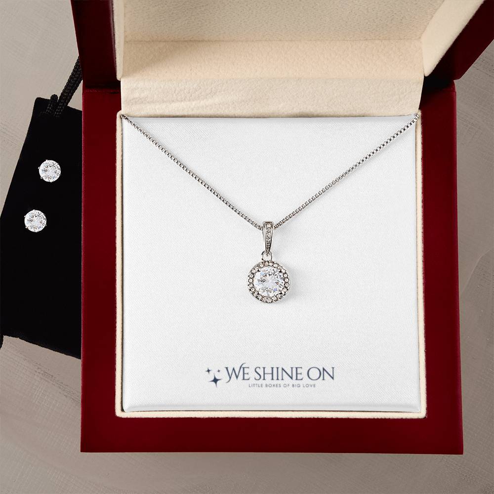 Eternal Hope Necklace & Cubic Zirconia Earring Set *
