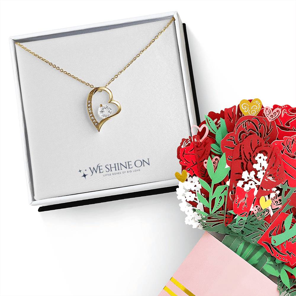 Forever Love Necklace & Sweetest Devotion Bouquet *