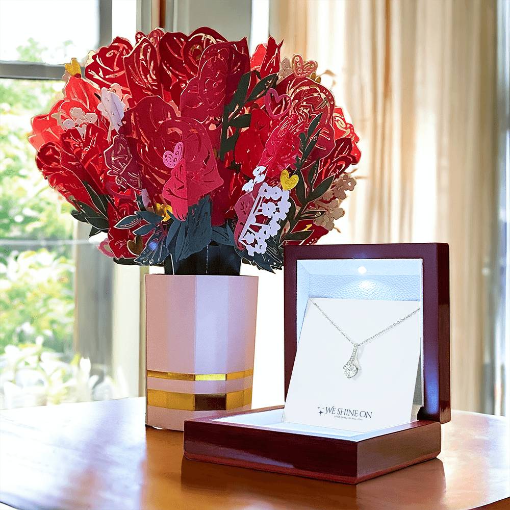 Alluring Beauty Necklace & Sweetest Devotion Bouquet *