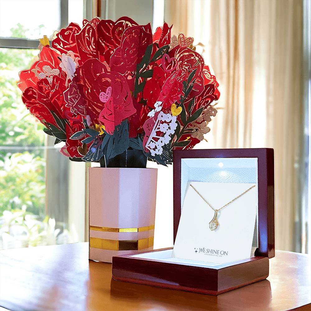 Alluring Beauty Necklace & Sweetest Devotion Bouquet *