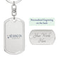 Graphic Dog Tag Keychain *