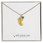 Engraved Baby Feet Necklace with Birthstone *