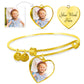Non-Message Card Luxury Heart Bangle with Buyer Upload *